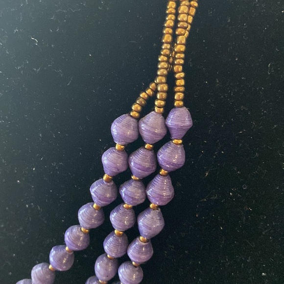 2 unusual multi colored African paper beaded necklaces. - Picture 3 of 8